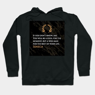 Seneca's Wisdom: Embrace Momentary Foolishness for Lifelong Wisdom Hoodie